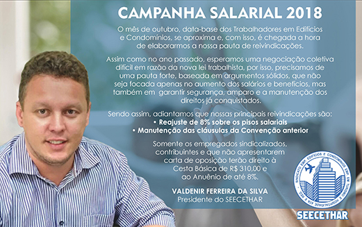 Campanha Salarial 2018 - Empregados em Edifícios e Condomínios